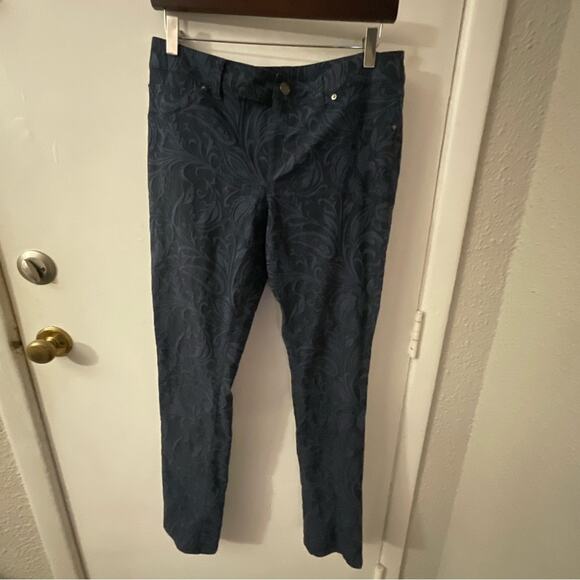 INC International Concepts Botanical Print Floral Embroidered Jeans 10 Boho Chic - Picture 3 of 12